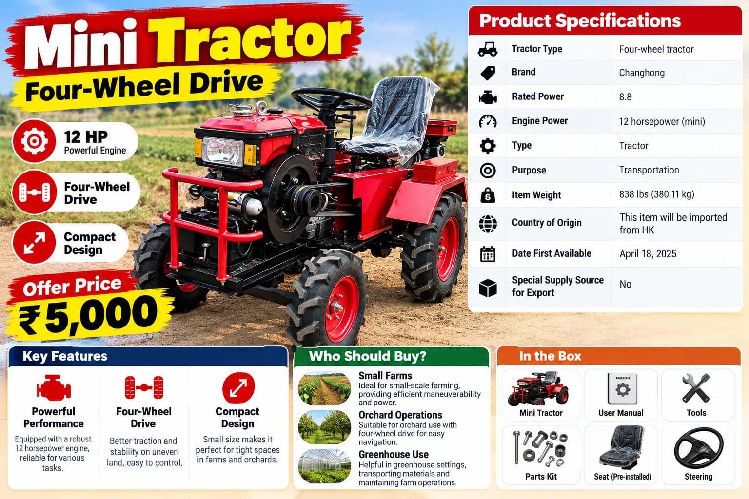 Changhong 12 HP Mini Tractor